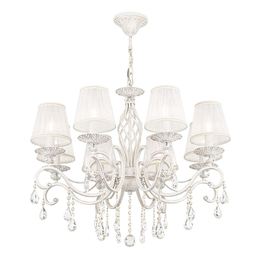 Lampadario Elegant in Metallo Grace Bianco con Oro