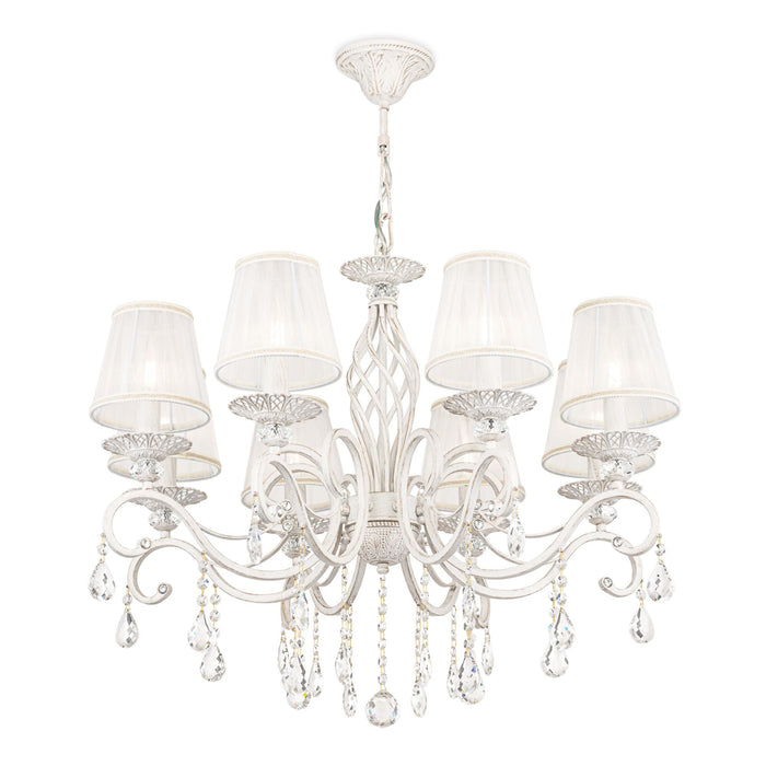 Lampadario Elegant in Metallo Grace Bianco con Oro