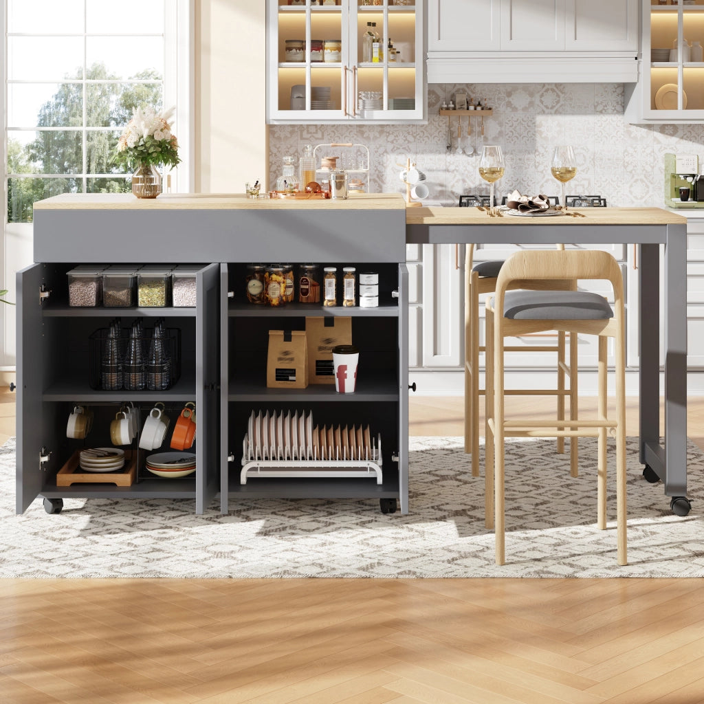 TAVOLO BAR ALLUNGABILE 117-180 x 50 x 94,6 cm Grigio MDF