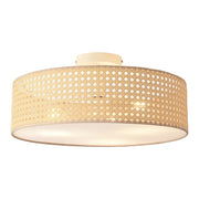 Lampada da soffitto con 3 attacchi E27 effetto rattan bianco 03_0010265