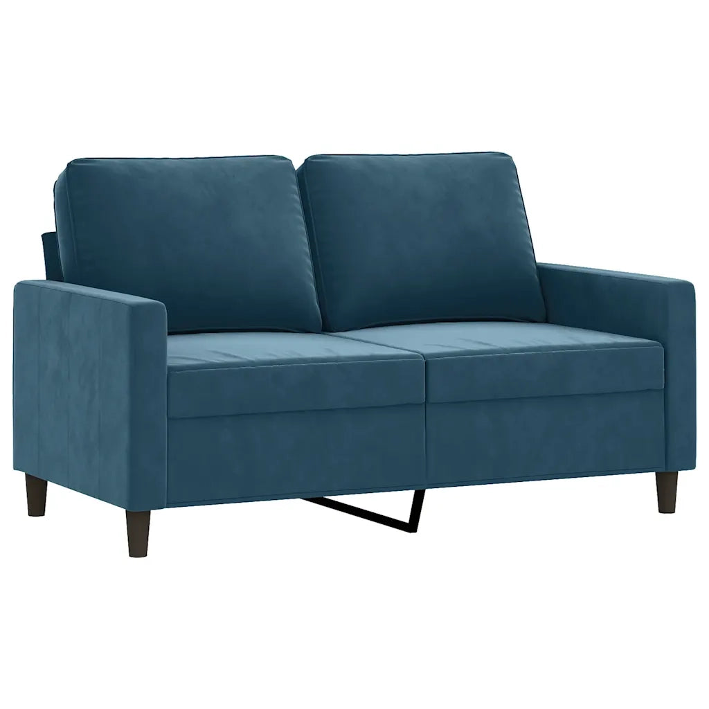 Set di Divani 3 pz con Cuscini Blu in Vellutocod mxl 131162