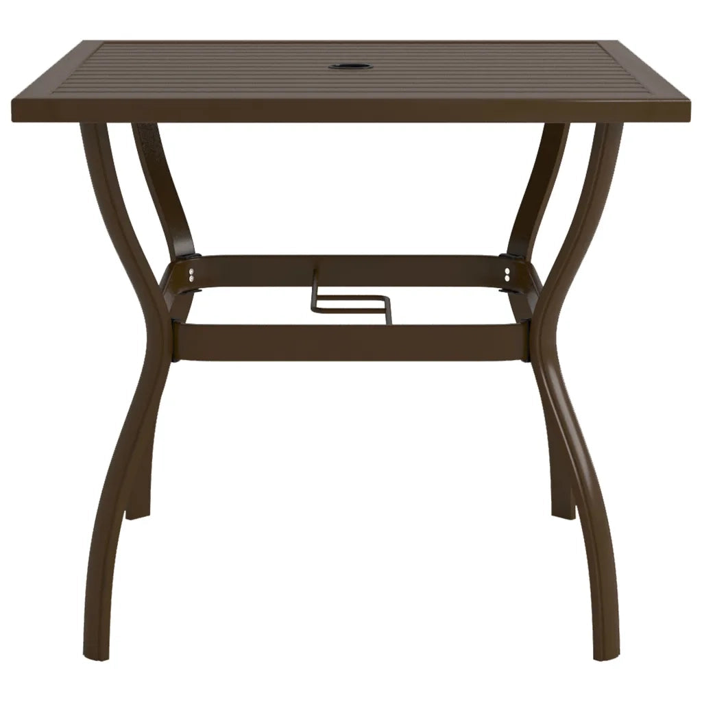 Tavolo da Giardino Marrone 81,5x81,5x72 cm in Acciaio 312279