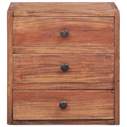 Comodino con 3 Cassetti 35x25x35 cm Legno Massello di Mogano 283938