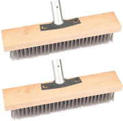 Due set di setole in acciaio inossidabile per spazzolare pavimenti e rimuovere erbacce - 30cm argento