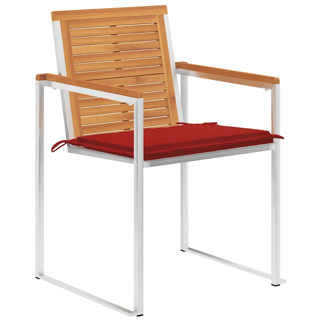 Sedie da Giardino con Cuscini 4 pz in Legno Massello di Acacia 3078476