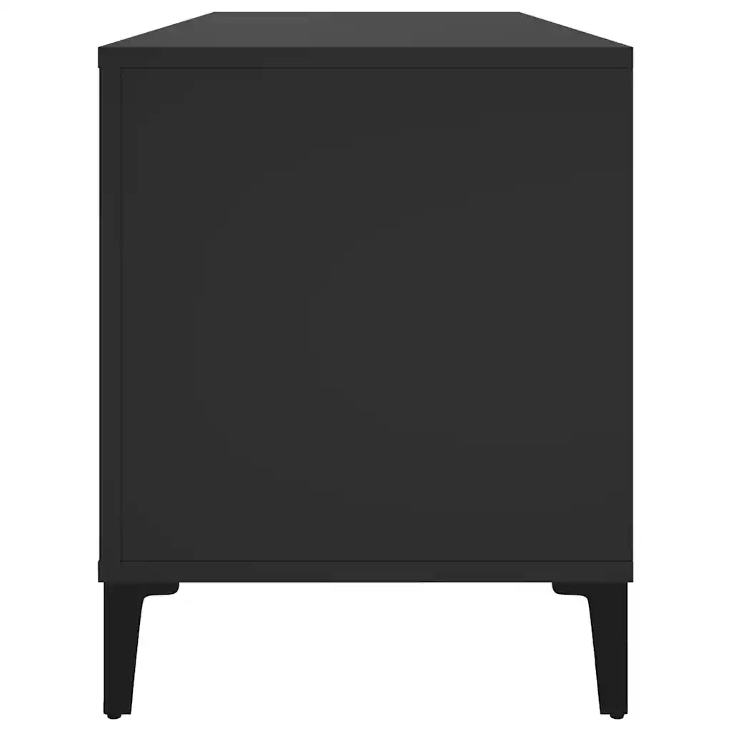 Mobile Porta Dischi Nero 100x38x48 cm in Legno Multistrato 831982