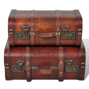 Baule del Tesoro in Legno 2 pz Vintage Marrone CFW2931000