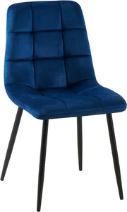 Sedia da Cucina Esterna Josiah - Blu - Tessuto - Alta Qualità Rivestimento - Sedia da Cucina in Velluto - Stile Moderno