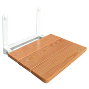 Sedile doccia a muro con seduta pieghevole 35x32 in legno di larice