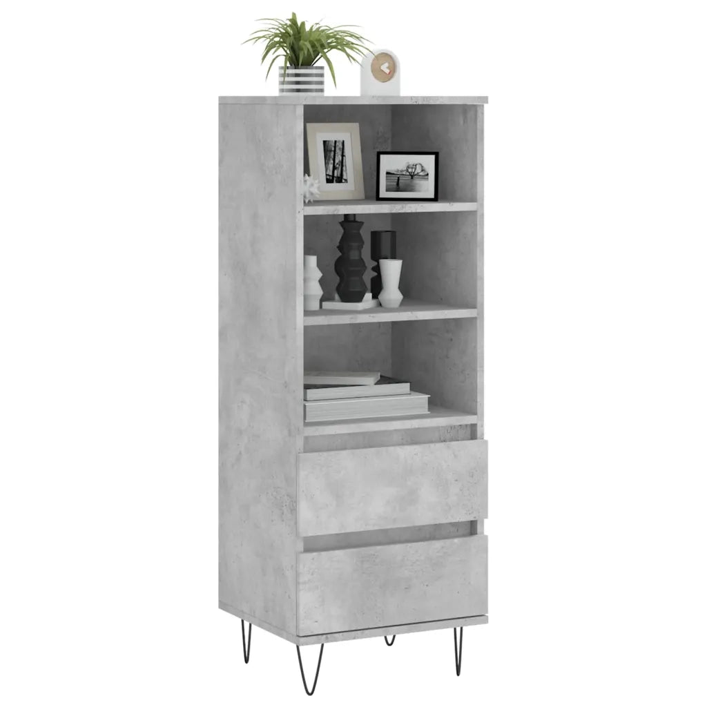Credenza Grigio Cemento 40x36x110 cm in Legno Multistratocod mxl 78877