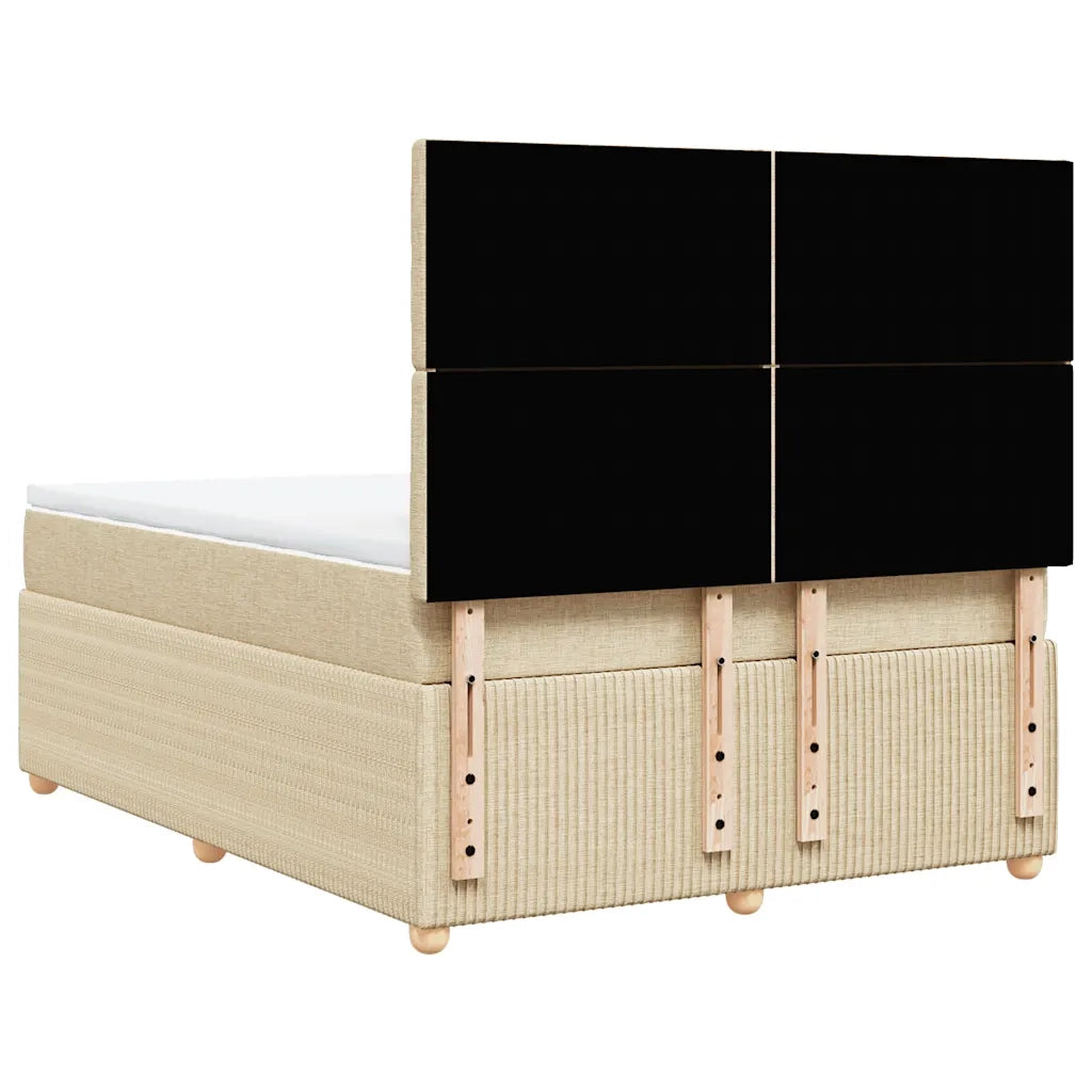 Giroletto a Molle con Materasso Crema 140x200 cm in Tessuto 3294398