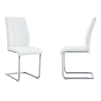 Set 2 sedie da pranzo - Xylo - PU bianco gambe argento