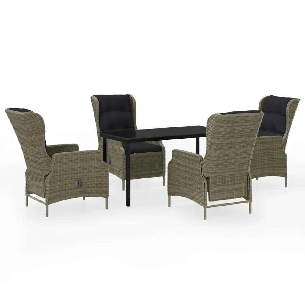 Set Mobili da Pranzo per Giardino 5 pz Marrone cod mxl 43670