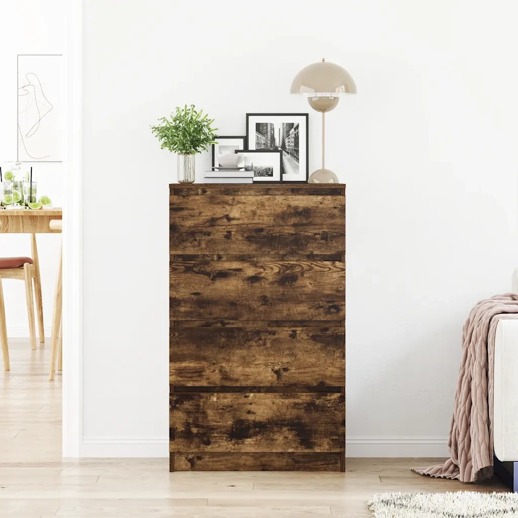 Credenza Rovere Fumo 60x35x98,5 cm in Legno Multistrato cod mxl 13953