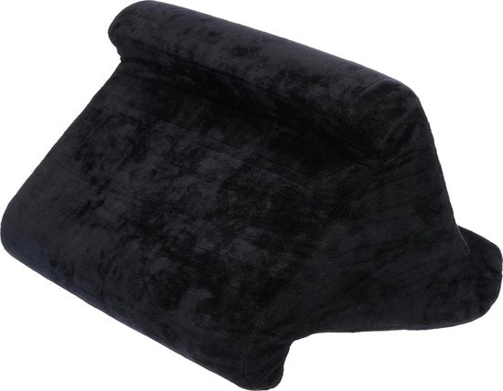 Pausa per la lettura - cuscino da libro - rivestimento rimovibile in velluto - per libri e e-reader - 83358 nero - 28 cm x 24 cm x 22 cm cuscino da lettura