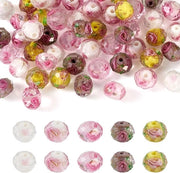 Lampo a Lavorazione a Mano con Fiori in Facette/Rondelle - 50 Pezzi - Grosso 10 mm - 5 Colori - Sieramento con Filo d'Oro