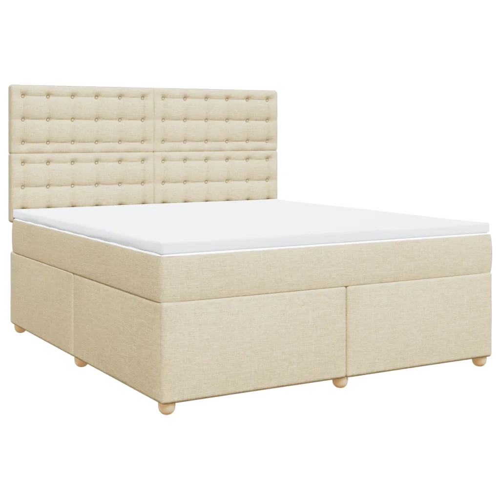 Giroletto a Molle con Materasso Crema 180x200 cm in Tessuto 3293678