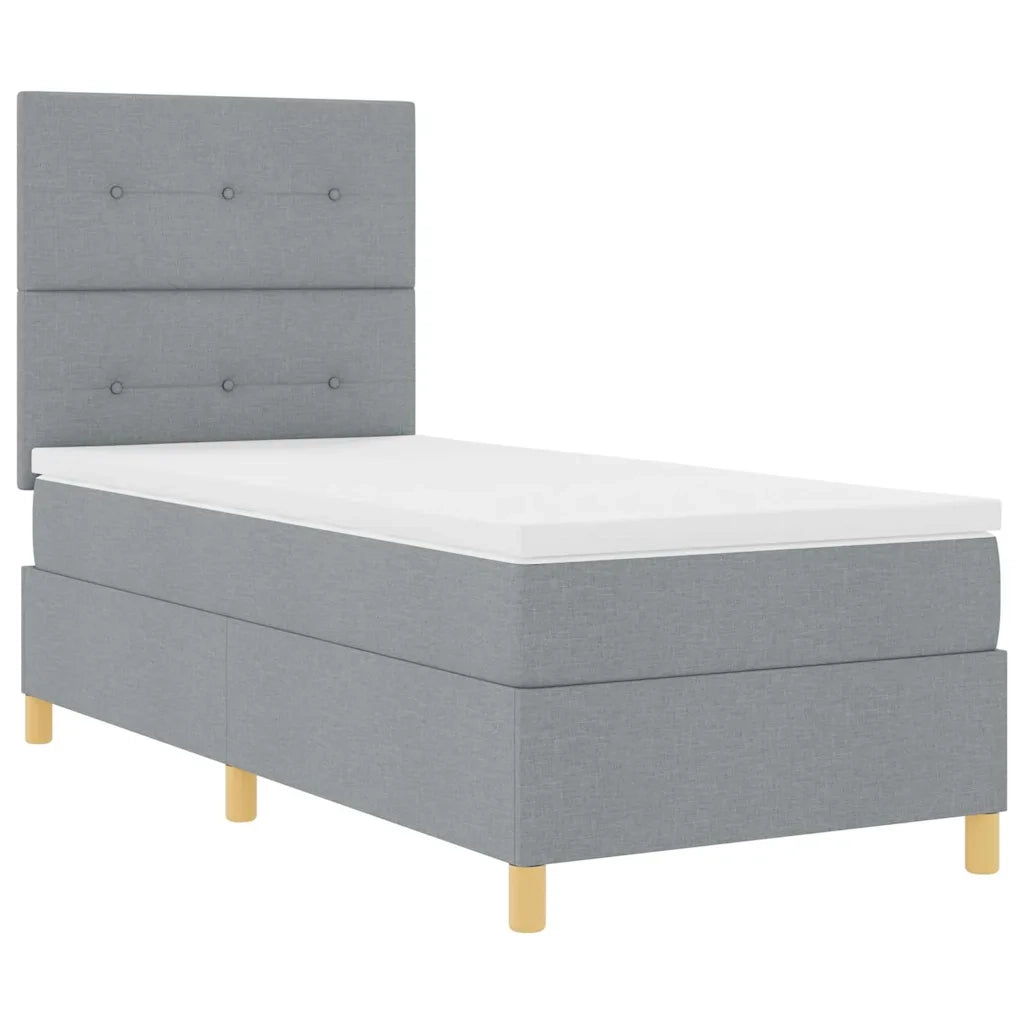 Letto a Sorgente LED Grigio chiaro 100 x 200 cm Tessuto 3343075