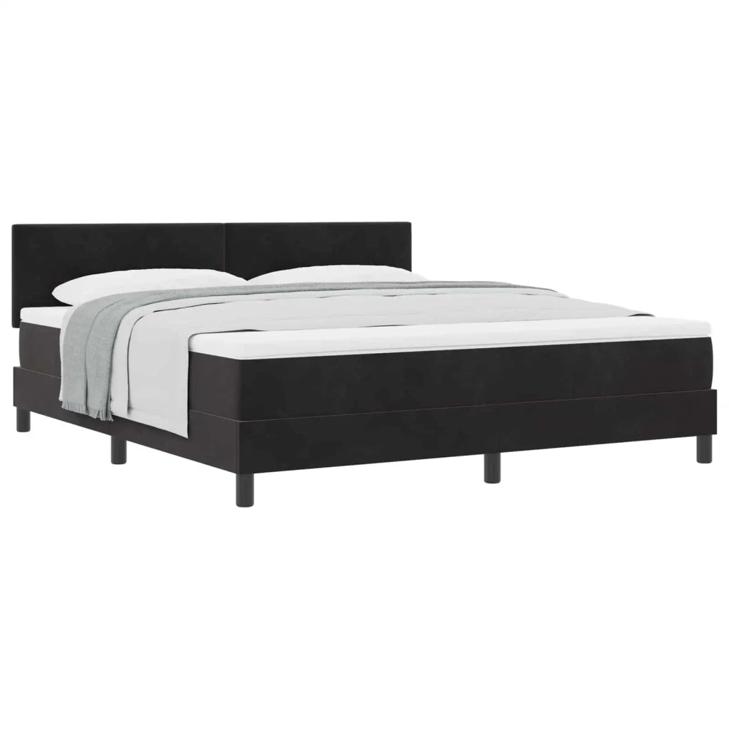 Letto a molle con materasso Nero 180 x 200 cm Velluto 3339190