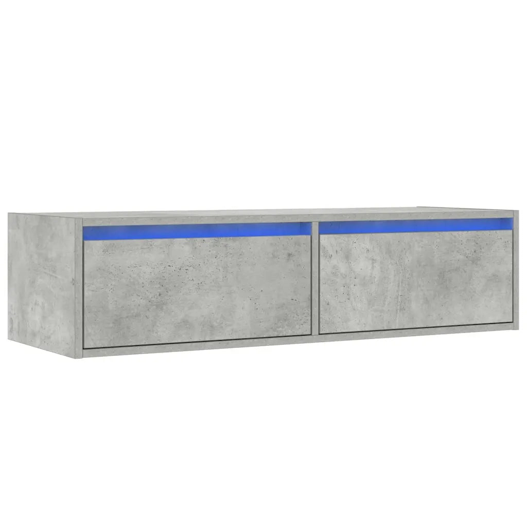vidaXL Mobile Porta TV con Luci LED Grigio Cemento 100X35,5x25 cm