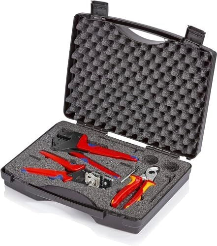 Knipex 97 91 01 Valigia Portautensili per Fotovoltaico con Inserto in Schiuma Sagomato e 3 Attrezzi Professionali colore Nero