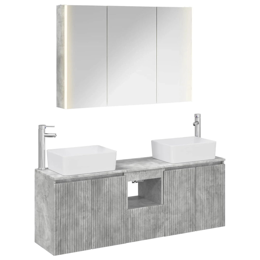 Set di Armadi da Bagno 4 pcs Grigio Cemento 3406426