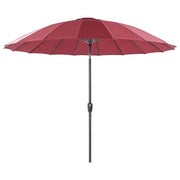 Ombrellone tessuto rosso scuro palo in acciaio ⌀ 255 cm ottagonale da esterno a manovella inclinabile resistente ai raggi uv
