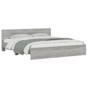Giroletto con Testiera e LED Grigio Sonoma 200x200 cmcod mxl 89610