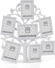PORTAFOTO AD ALBERO CON 7 VANI  30 X 1,5 X 35,5 CM IN COLORE BIANCO