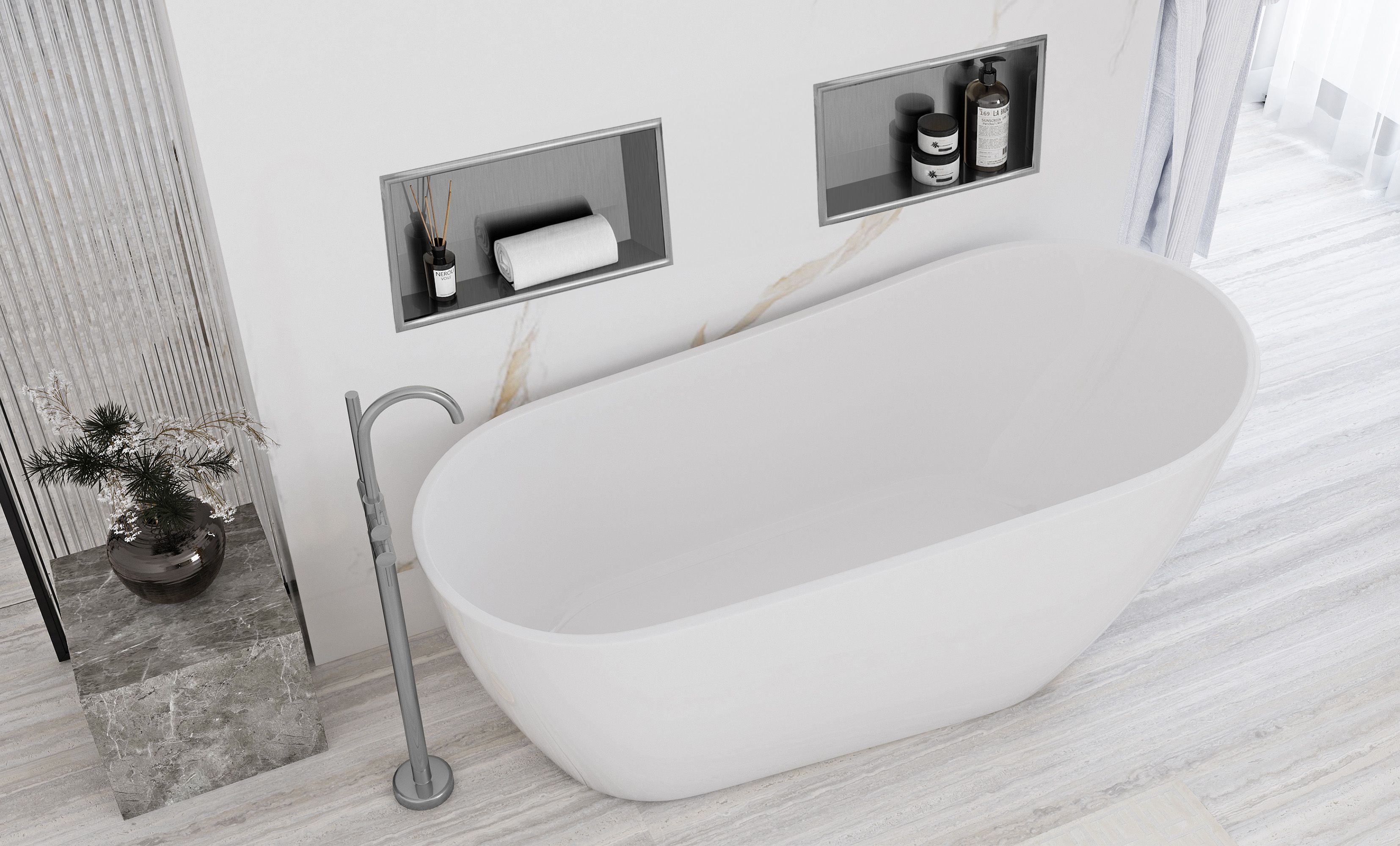 Mensola Bagno 30x45 Steel Brush