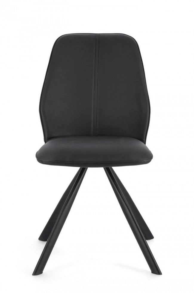 Set 4 Sedie 44x62x88h cm Maxwell Pu Nero