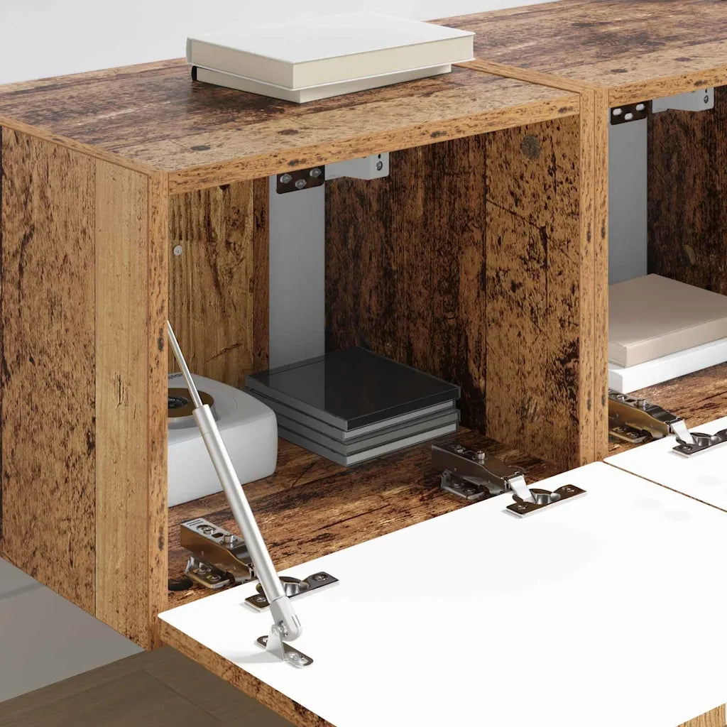 Mobile TV da parete 2 pcs Legno vecchio 39 x 31 x 29,5 cm 892186