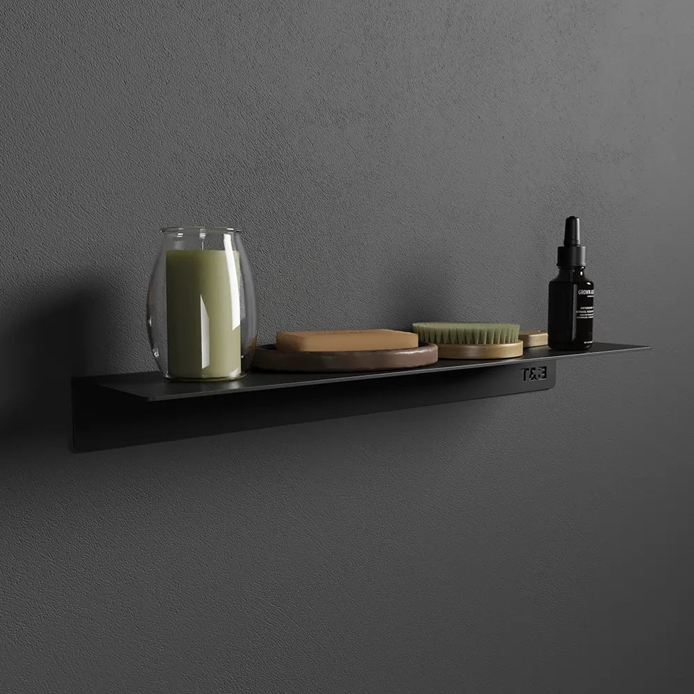 Mensola da bagno in alluminio Nero opaco, dimensioni 40 cm | Bergen