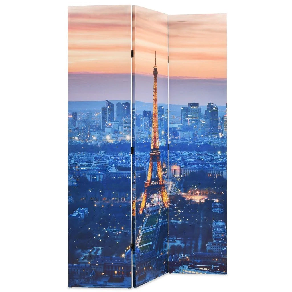 Paravento divisorio pieghevole divisorio mobile decorativo 120 cm Parigi di notte 0802030