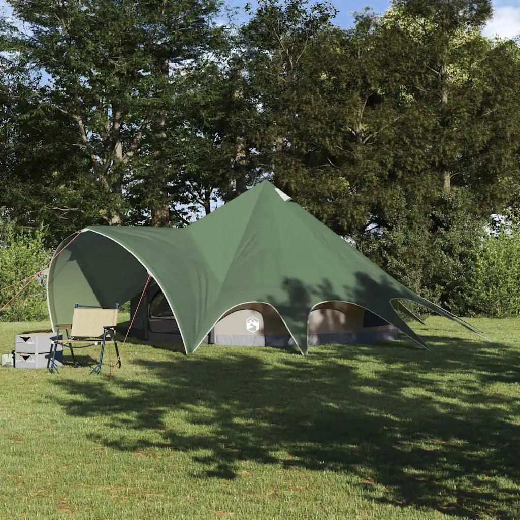 Tenda Teepee per 5 Persone Verde e Grigio 415 x 415 x 247 cm