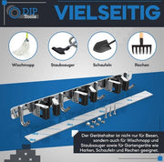 Organizza i tuoi utensili di casa in modo elegante con i nostri robusti contenitori per scope con 4 ganci e 3 supporti