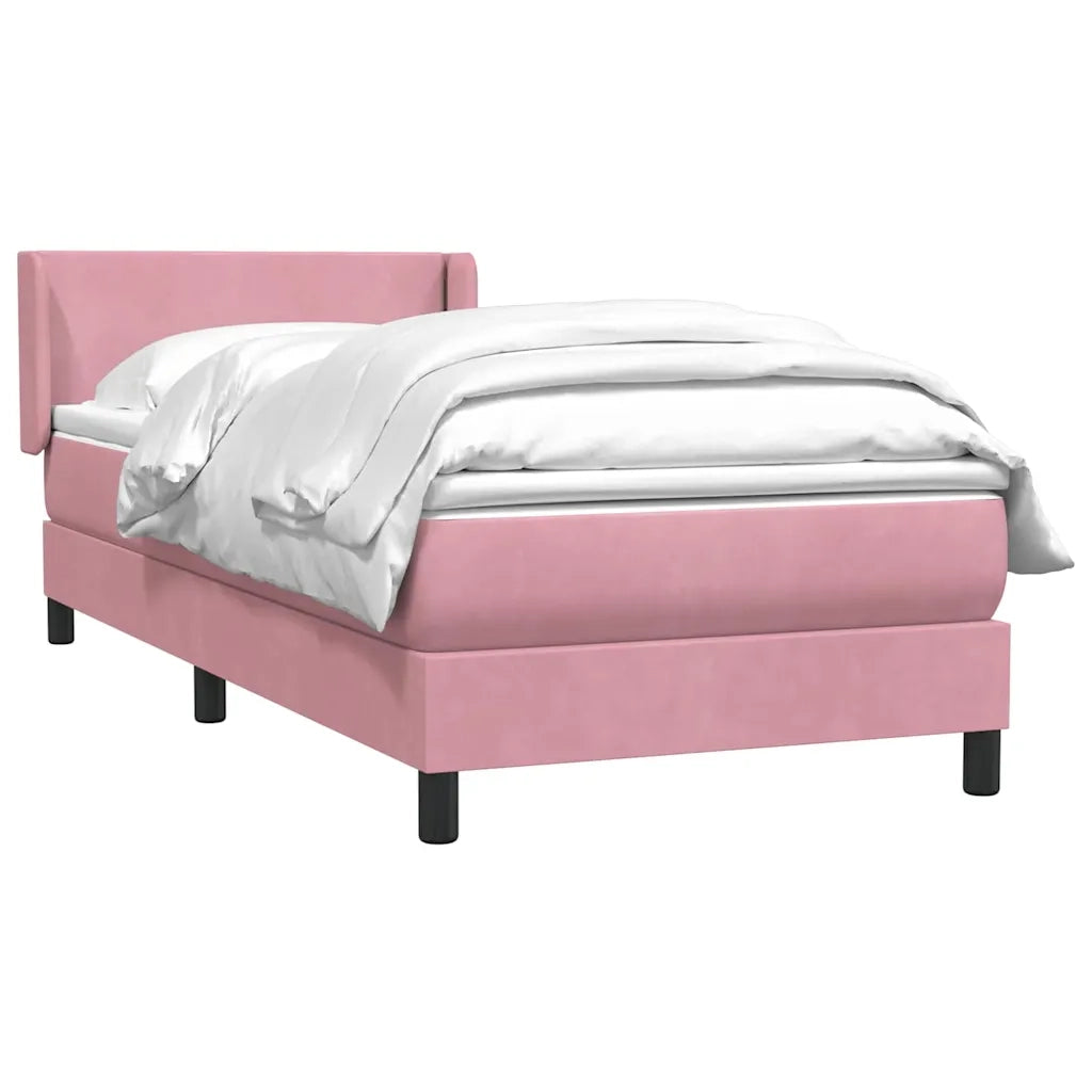Giroletto a Molle con Materasso Rosa 90x210 cm Velluto