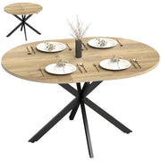 Tavolo da pranzo ovale allungabile per 4-6 persone ¨C Minimal ¨C effetto legno naturale 100-135 cm