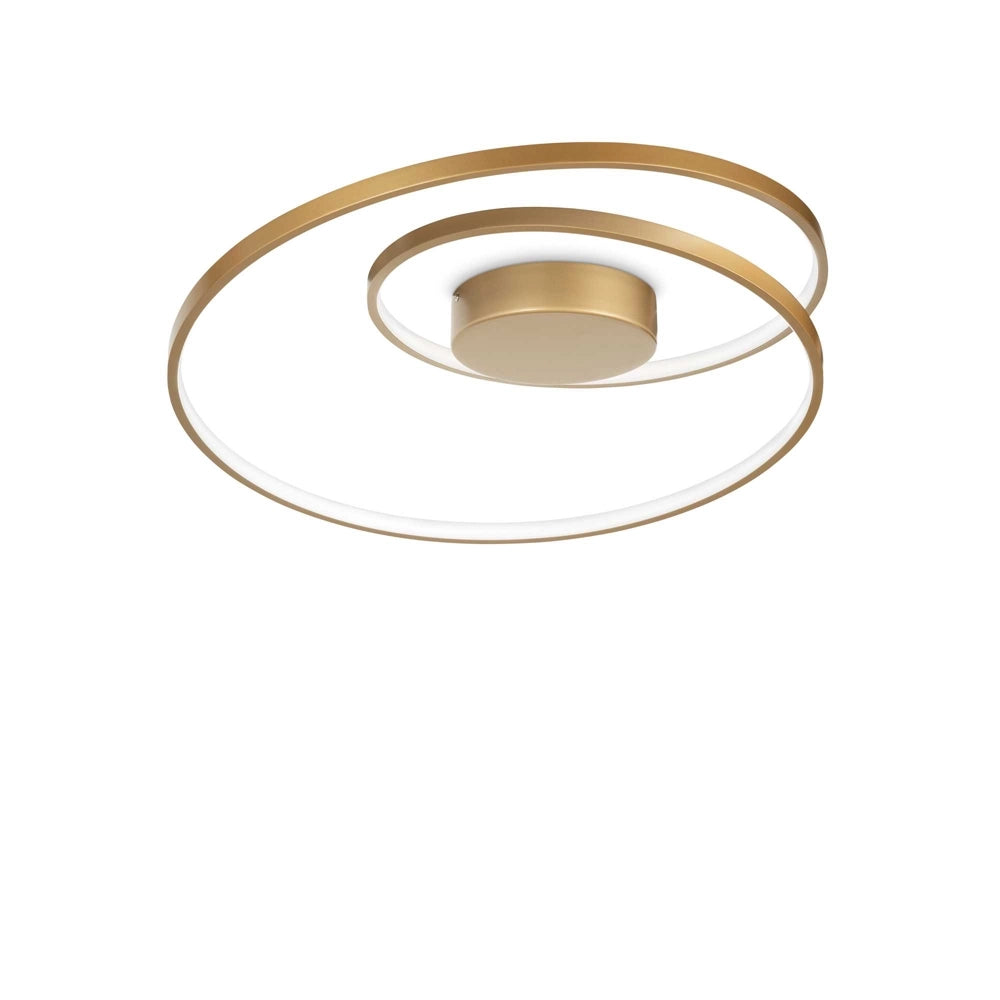 Plafoniera Moderna On-Off Oz Metallo Ottone Led 48W 3000K Luce Calda