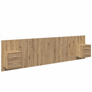 Testiera | Testata con Comodino 3 pcs Rovere artigianale Legno multistrato
