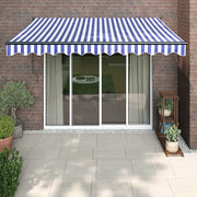 Tenda Sole Automatica Retrattile Blu e Bianca 3,5x2,5 m