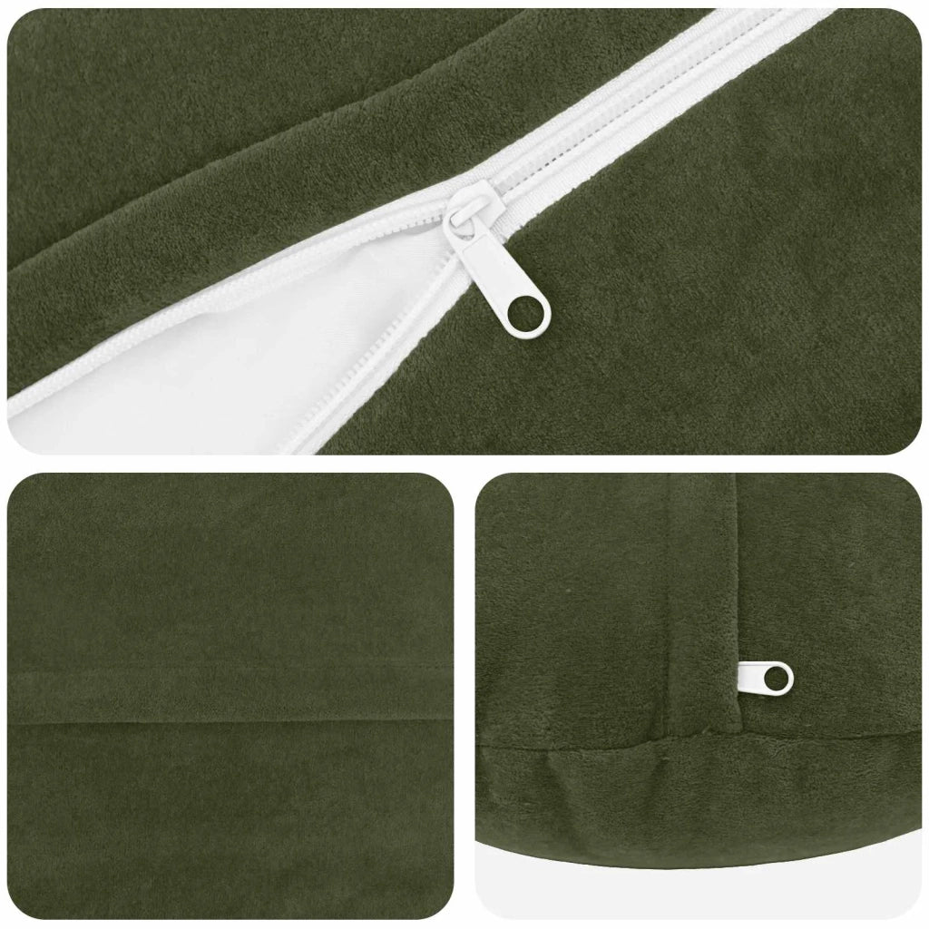 Cuscino con cuscino HEERLEN 6 pz Verde Fleece in microfibra 929784