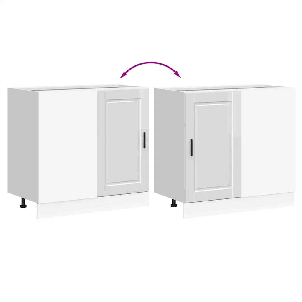 vidaXL Base da Cucina Porto Bianco Lucido in Legno Multistrato