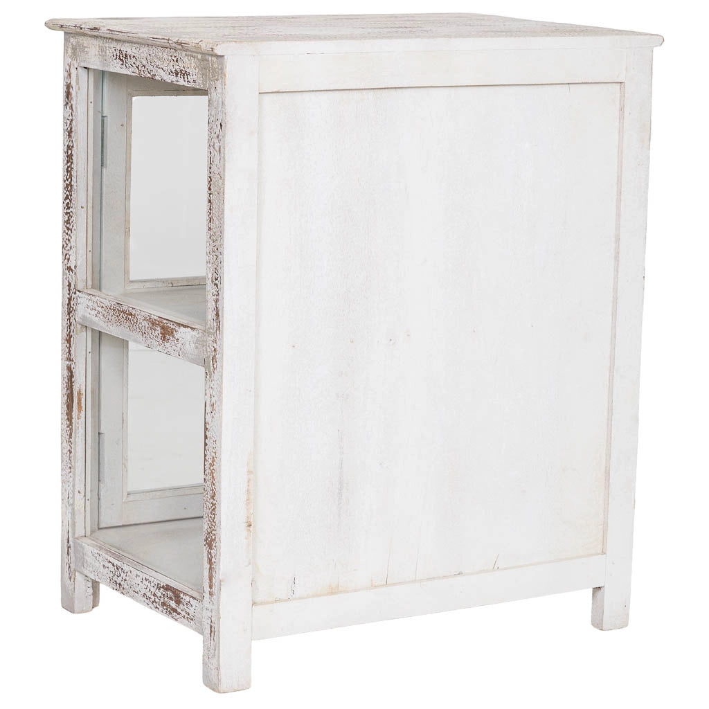 Vetrina in legno bianco 67x46x80 cm