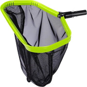 Skimmer Plus - Skimmernet di alta qualità per piscine, rete profonda in alluminio inox, rimuove alghe e sporco, adatto per stanghe di piscina 32 mm, verde.