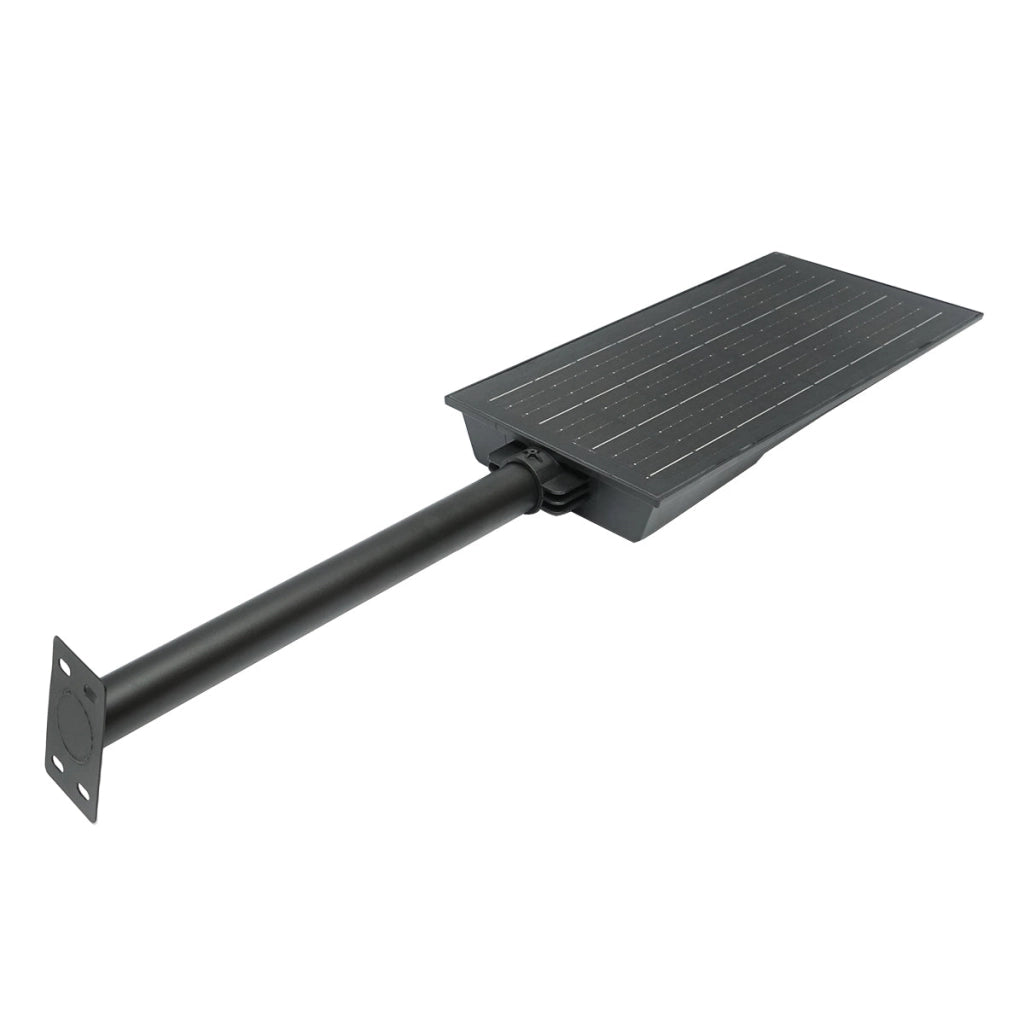 Lampada solare a LED per illuminazione stradale 150W, 6500K, IP65 con sensore di movimento, pannello solare e montaggio su palo
