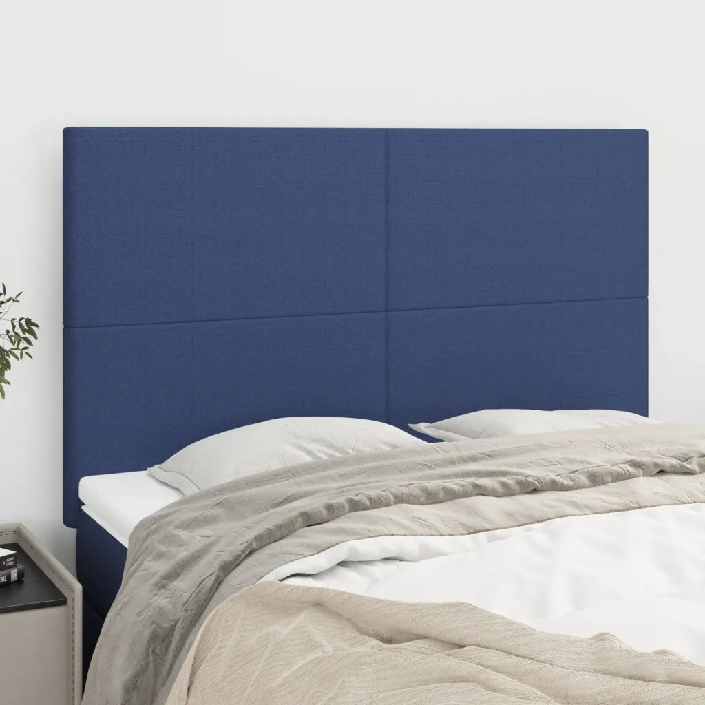 Testiera-Testata-Testiera Decorativa Blu 144x5x118/128 cm Tessuto 460615