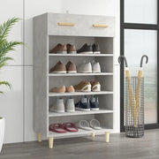 Scarpiera-Scaffale per scarpe Grigio Cemento 60x35x105 cm in Legno Multistrato 680517