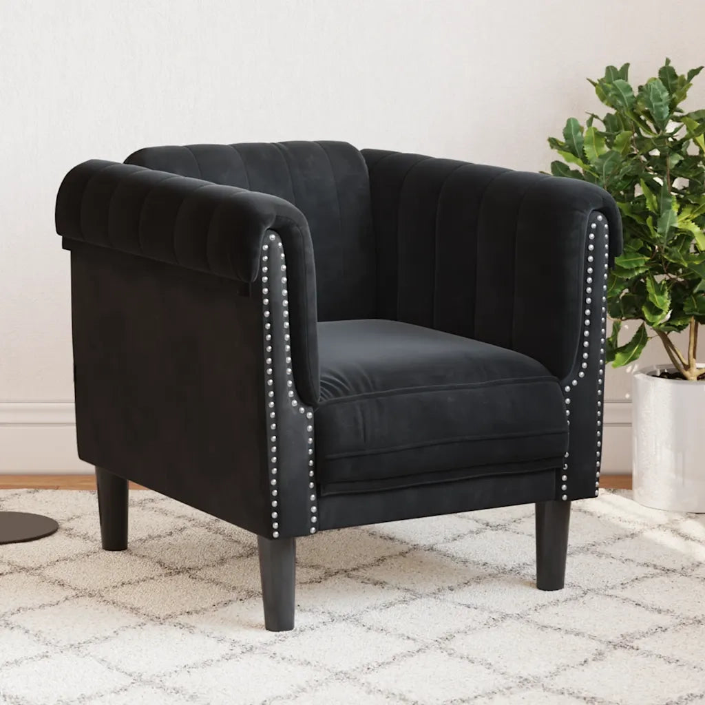 Poltrona Nera in Velluto 372570