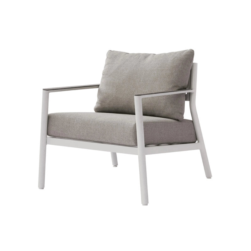 Salotto Cadice Alluminio Bianco Bracciolo Effetto Legno Moia